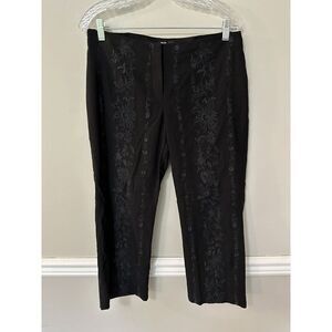 Vintage Women's Inc Stretch Embroidered Black Pants Skinny‎ Cropped Size 10P